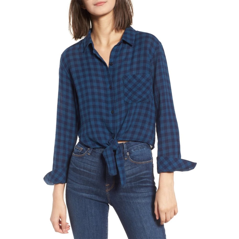 NWT Rails Val Tie Front Shirt Indigo Coast Medium